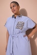 Hemdblusenkleid, Oversize Shape, Leo-Patch