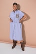Hemdblusenkleid, Oversize Shape, Leo-Patch