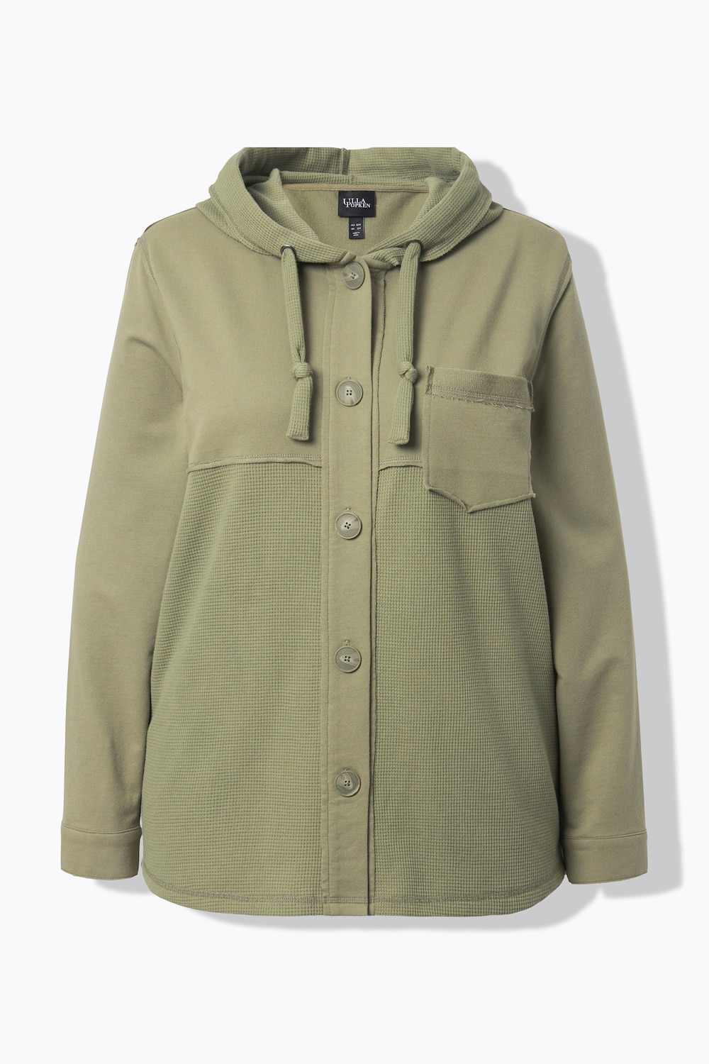 Stora storlekar Mjukisjacka, Dam, grön, storlek: 58/60, Bomull/Polyester, Ulla Popken