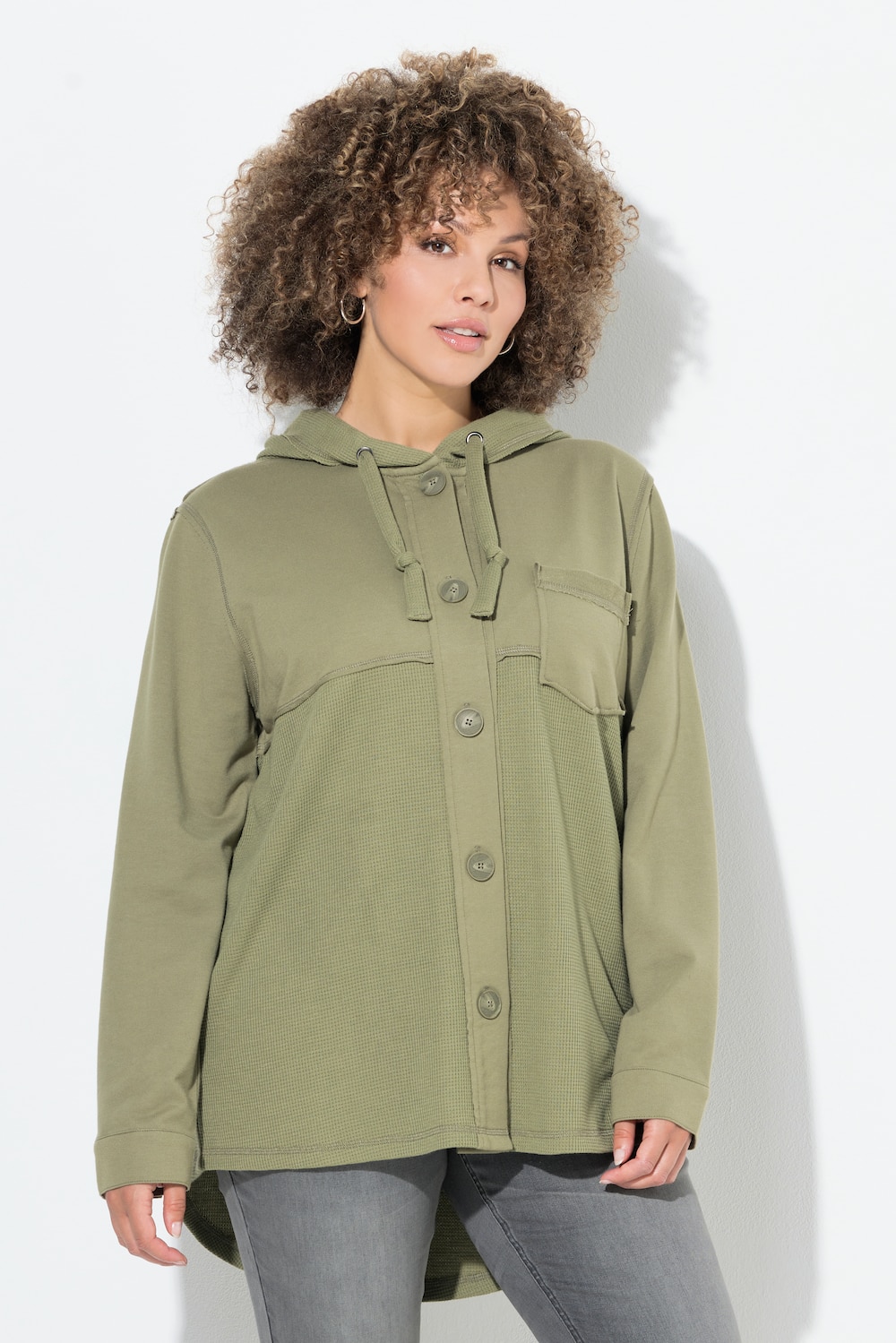 Große Größen Sweatjacke, Damen, grün, Größe: 58/60, Baumwolle/Polyester, Ulla Popken