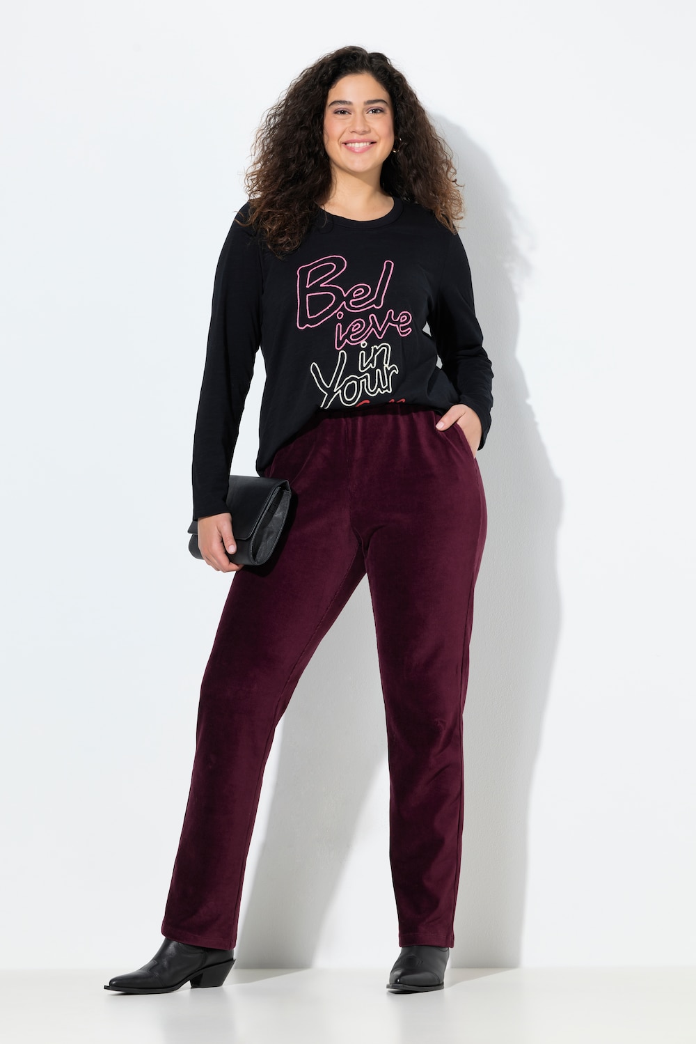 Große Größen Cordhose Ruby, Damen, lila, Größe: 54/56, Baumwolle/Polyester, Ulla Popken