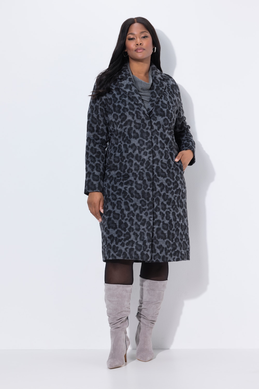 Thumbnail - Große Größen Mantel, Damen, schwarz, Größe: 42/44, Polyester, Ulla Popken