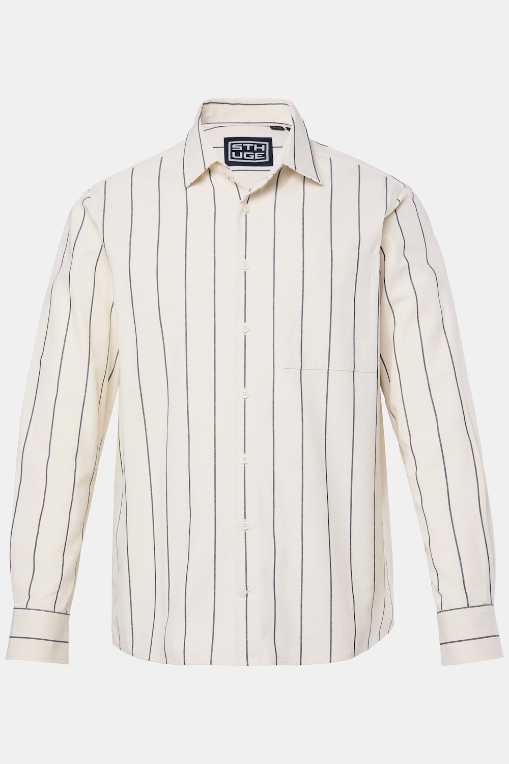 STHUGE Streifenhemd, Langarm, Boxy Fit, bis 8 XL