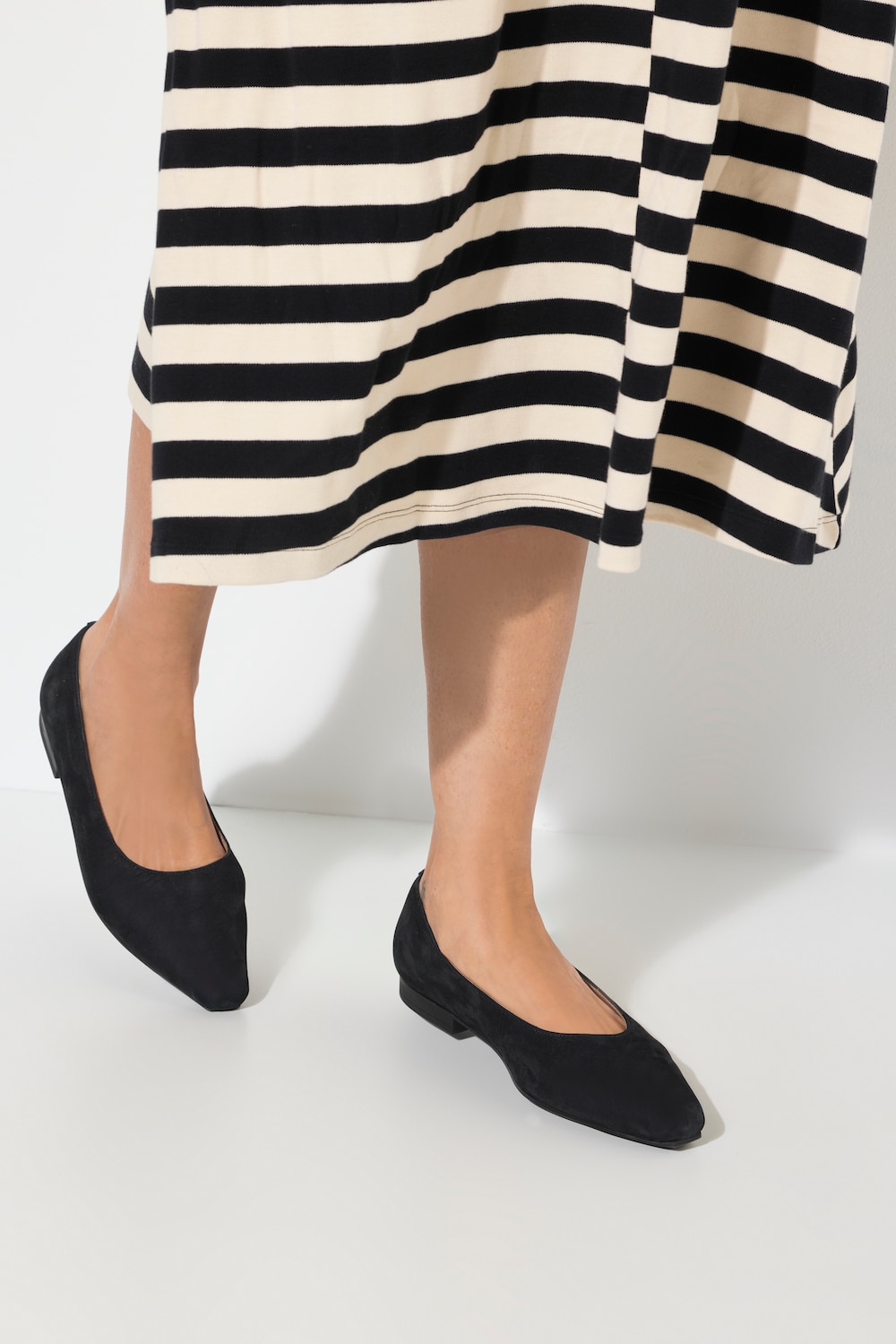 Leder-Ballerinas, Damen, schwarz, Größe: 40, Leder, Ulla Popken