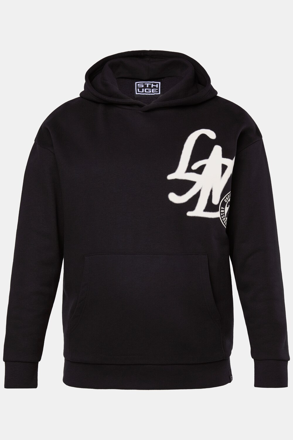 Stora storlekar Hoodie, Her, svart, storlek: L, Bomull/Polyester, STHUGE