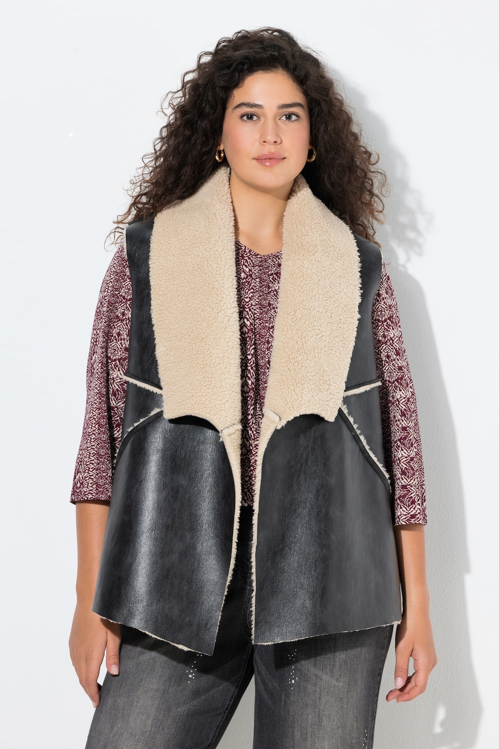 Große Größen Weste, Damen, schwarz, Größe: 62/64, Polyester/Synthetische Fasern, Ulla Popken