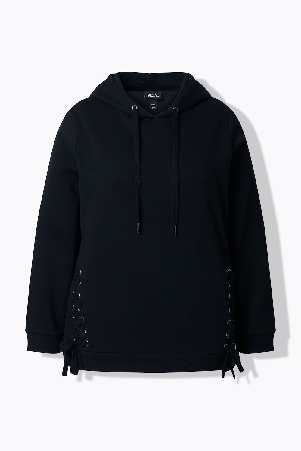 Stora storlekar Hoodie, Dam, svart, storlek: 54/56, Polyester/Bomull, Ulla Popken