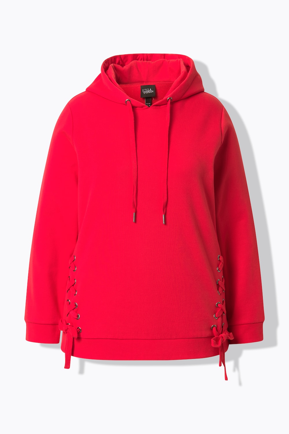 Stora storlekar Hoodie, Dam, röd, storlek: 46/48, Polyester/Bomull, Ulla Popken
