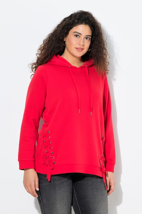 Sweat à capuche et manches longues, laçage fantaisie