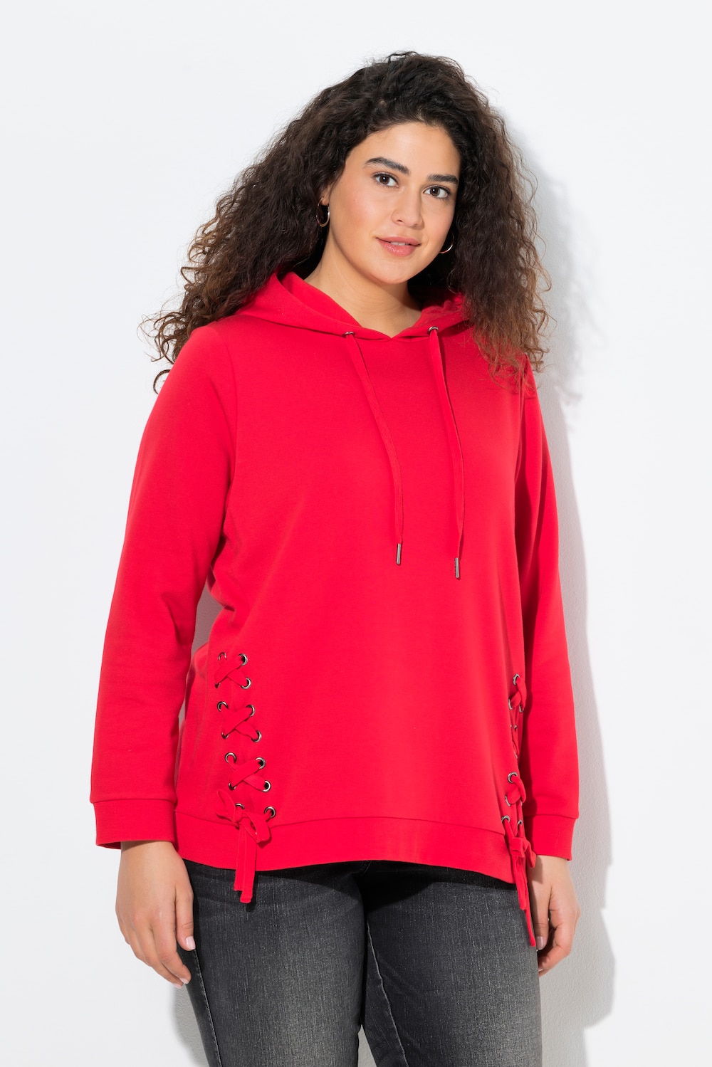 Große Größen Hoodie, Damen, rot, Größe: 62/64, Polyester/Baumwolle, Ulla Popken