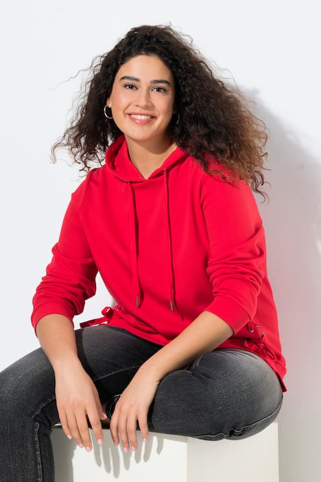 Sweat à capuche et manches longues, laçage fantaisie