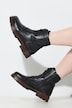 Botines de cuero, acordonado, plantilla intercambiable, ancho H