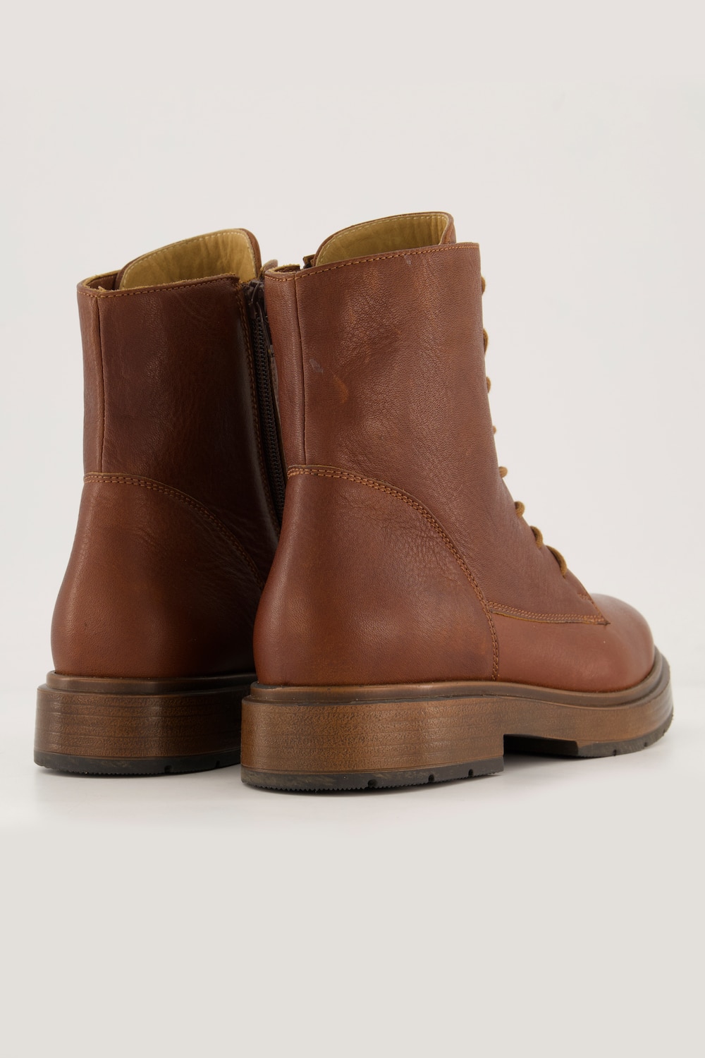 Stora storlekar Ankelboots i skinn, Dam, brun, storlek: 40, Läder, Ulla Popken