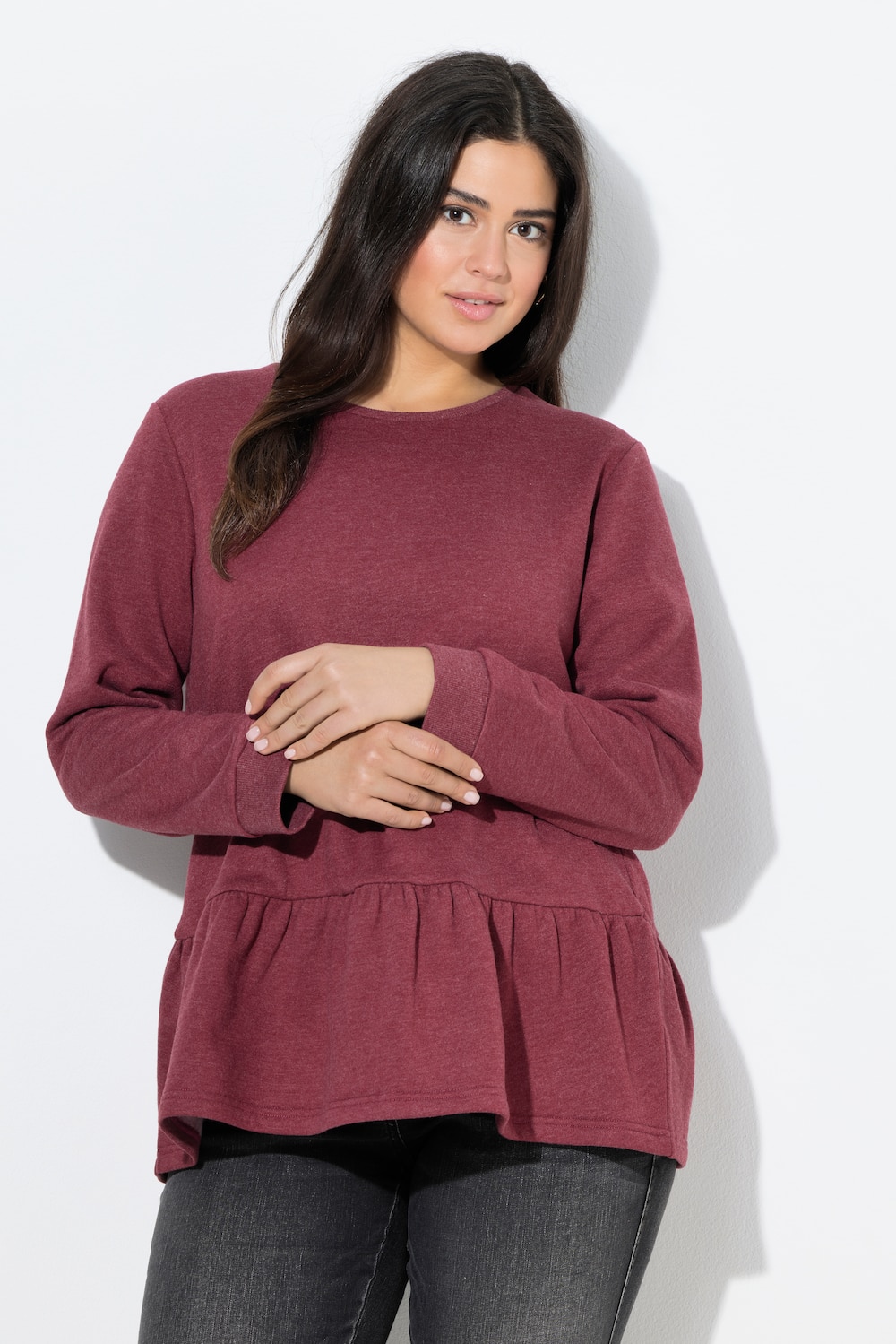 Große Größen Sweatshirt, Damen, rot, Größe: 62/64, Baumwolle/Polyester, Ulla Popken