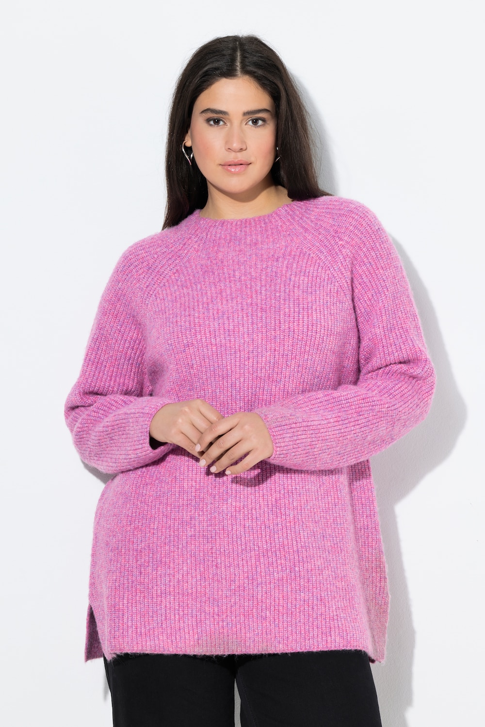 Große Größen Pullover, Damen, rosa, Größe: 46/48, Polyester/Synthetische Fasern, Ulla Popken