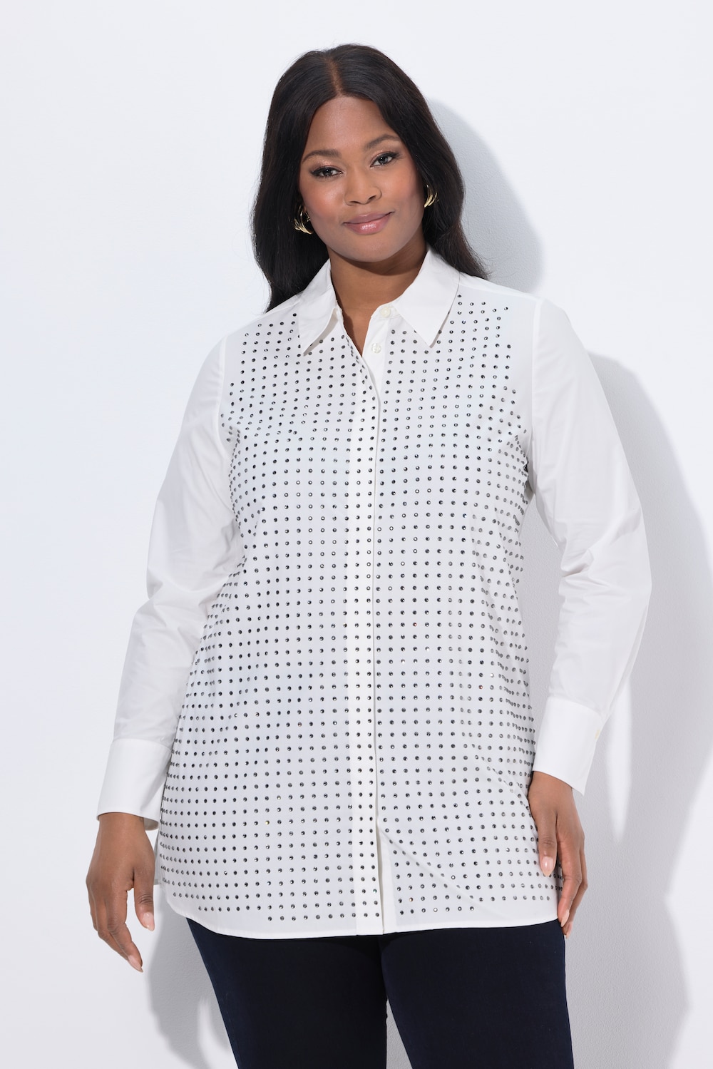 Thumbnail - Große Größen Bluse, Damen, weiß, Größe: 46/48, Baumwolle, Ulla Popken