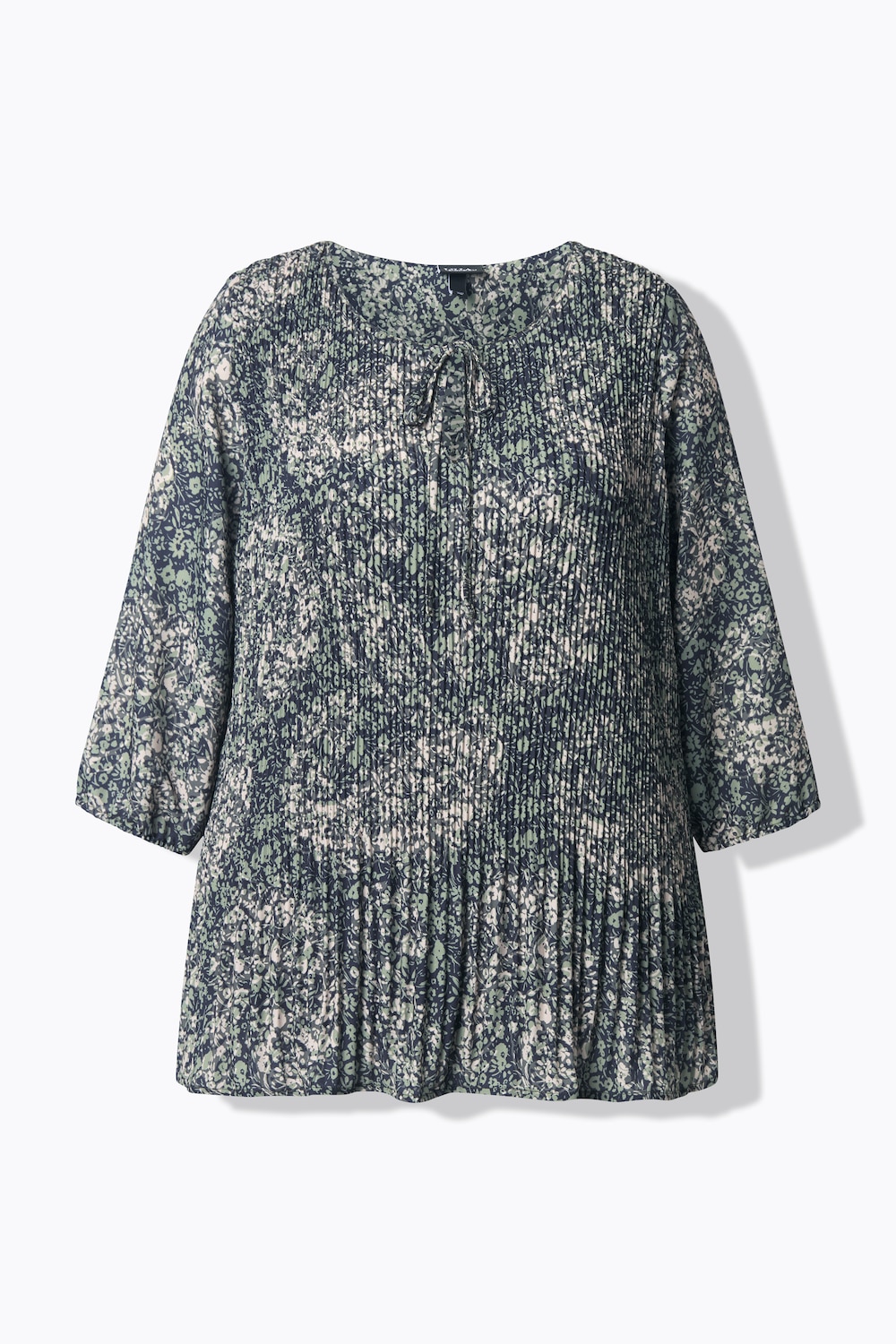 Stora storlekar Plisserad blus, Dam, brun, storlek: 54/56, Polyester/Viskos, Ulla Popken