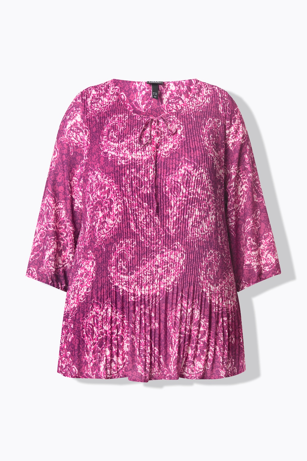 Stora storlekar Plisserad blus, Dam, rosa, storlek: 50/52, Polyester/Viskos, Ulla Popken