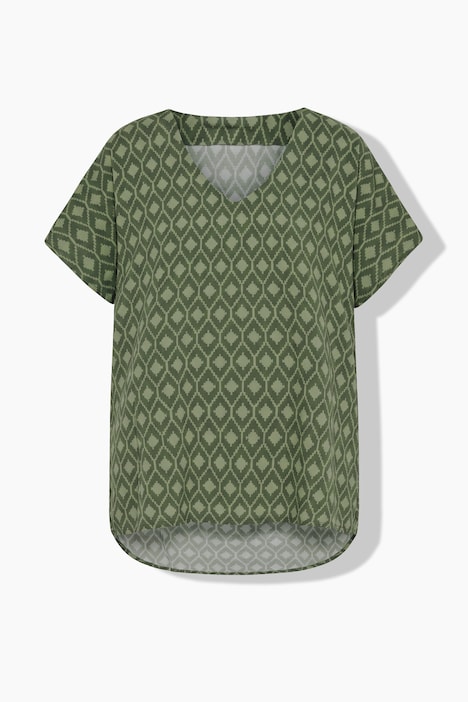 Blusenshirt, oversized, Rauten