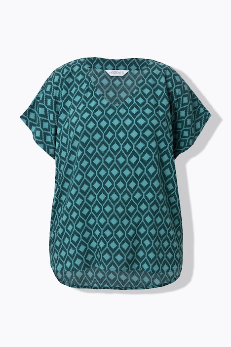 Blusenshirt, oversized, Rauten