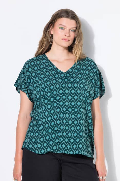 Blouse oversize, motif losanges