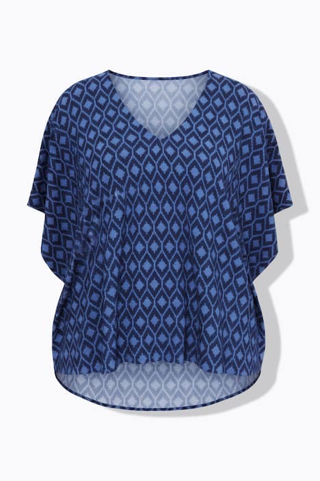 Blouse oversize, motif losanges