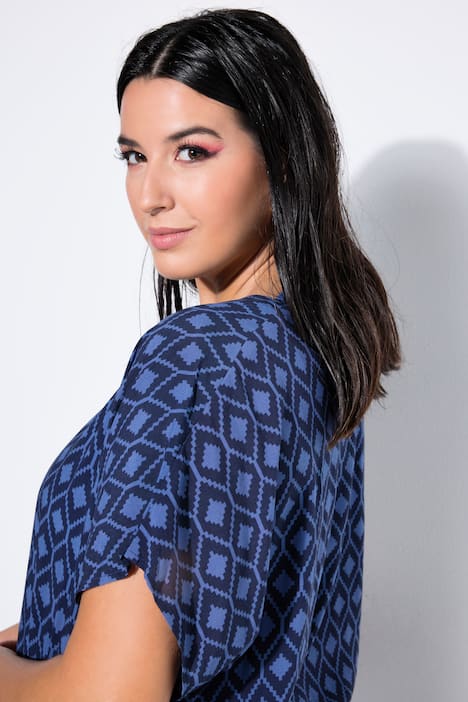 Blouse oversize, motif losanges