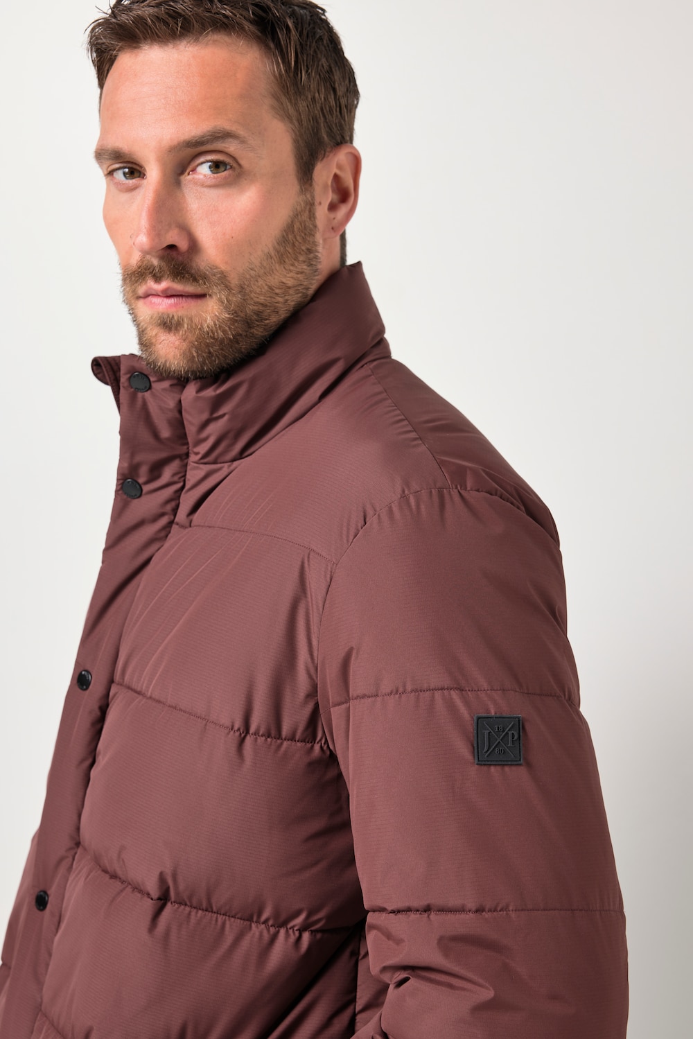 Stora storlekar Quiltad jacka, Her, brun, storlek: XL, Polyester, JP1880
