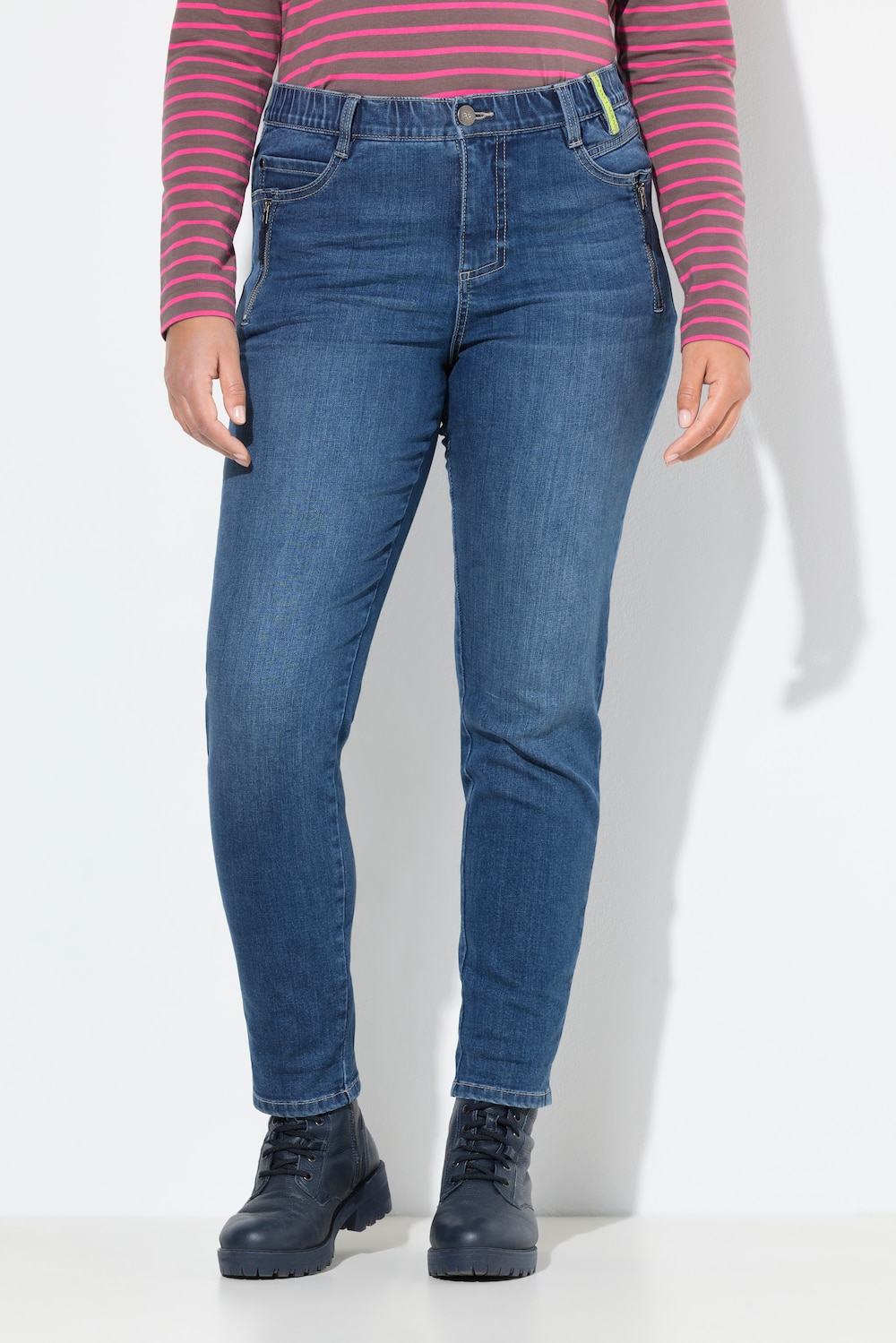 Thumbnail - Große Größen Slim-Jeans, Damen, blau, Größe: 44, Baumwolle, LAURASON