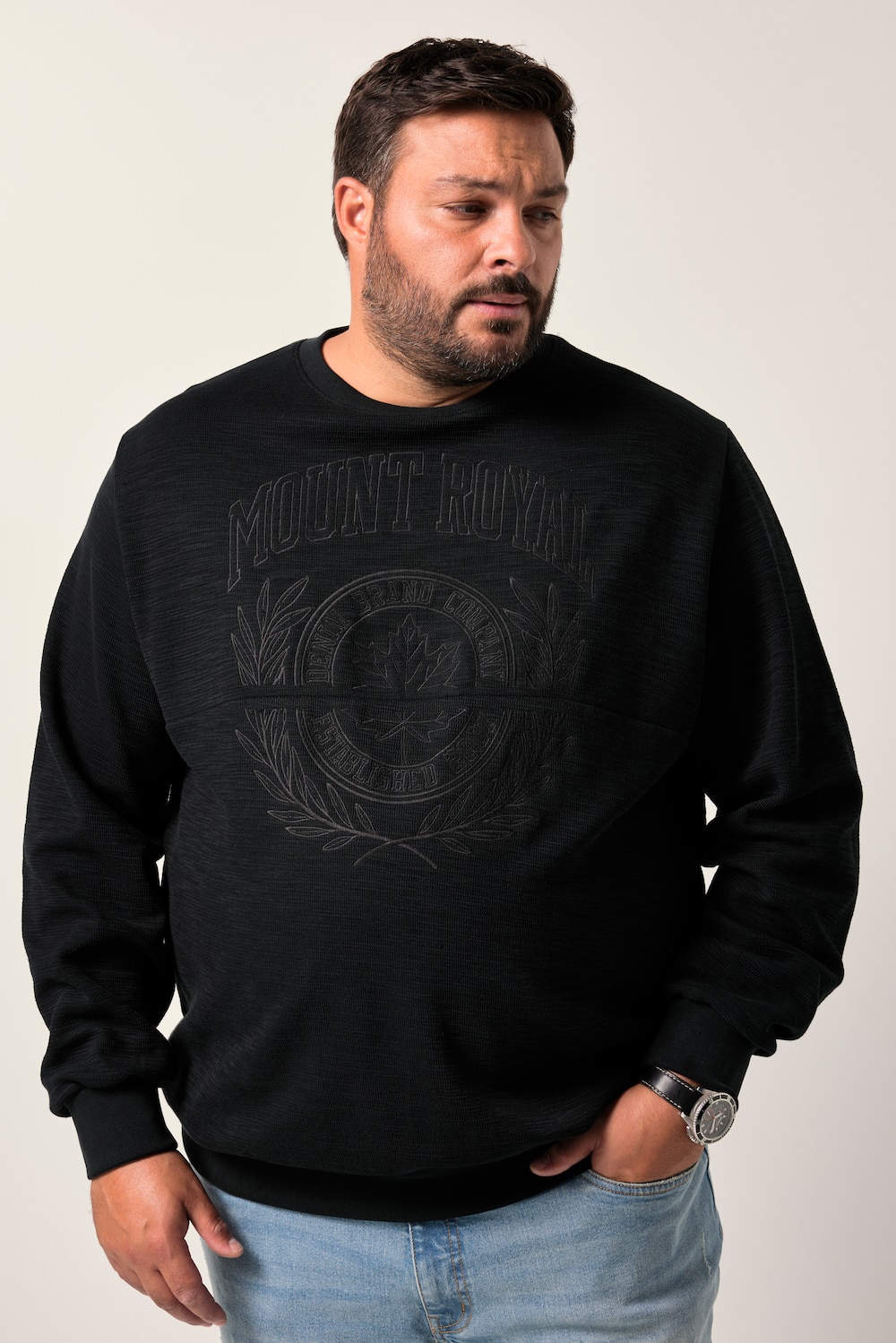 Men+ Sweatshirt, Bruststick, bis 8 XL