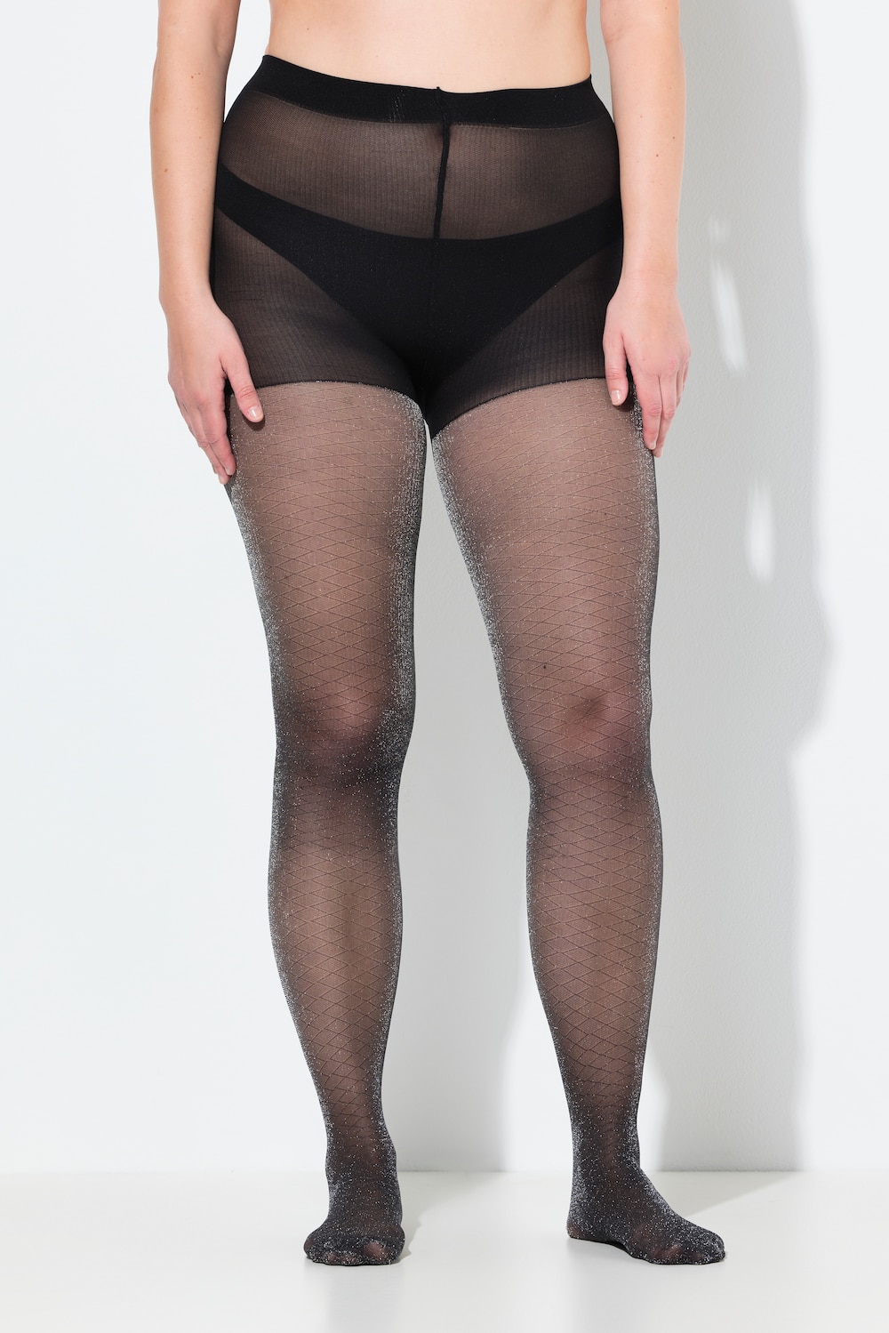 Große Größen Strumpfhose, Damen, schwarz, Größe: 42/44, Synthetische Fasern/Elasthan, Ulla Popken