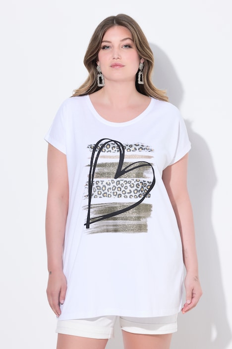 T-Shirt, Komfort Fit, Streifen mit Glitzer