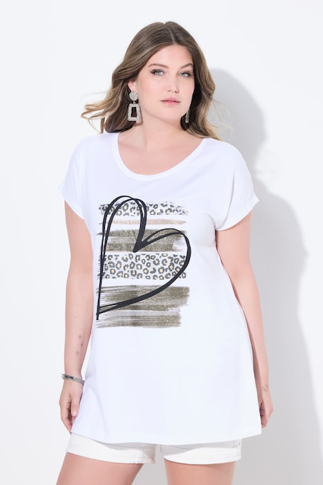 T-Shirt, Komfort Fit, Streifen mit Glitzer