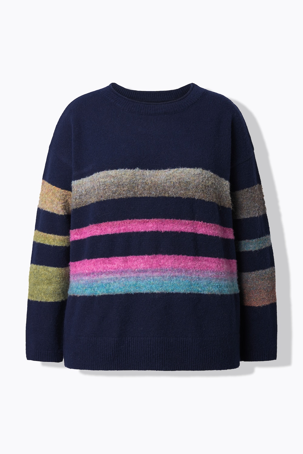 Stora storlekar Stickad tröja, Dam, grå, storlek: 52/54, Polyester/Syntetfibrer/Ull, LAURASON