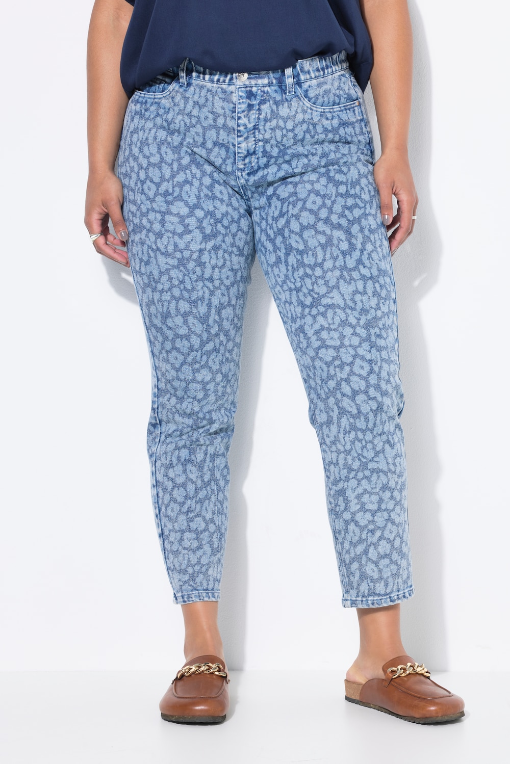 Thumbnail - Große Größen Mom-Jeans, Damen, blau, Größe: 52, Baumwolle/Polyester, Studio Untold