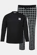 Herre+ pyjamas, todelt, jersey, langærmede, ternede bukser, op til 8XL