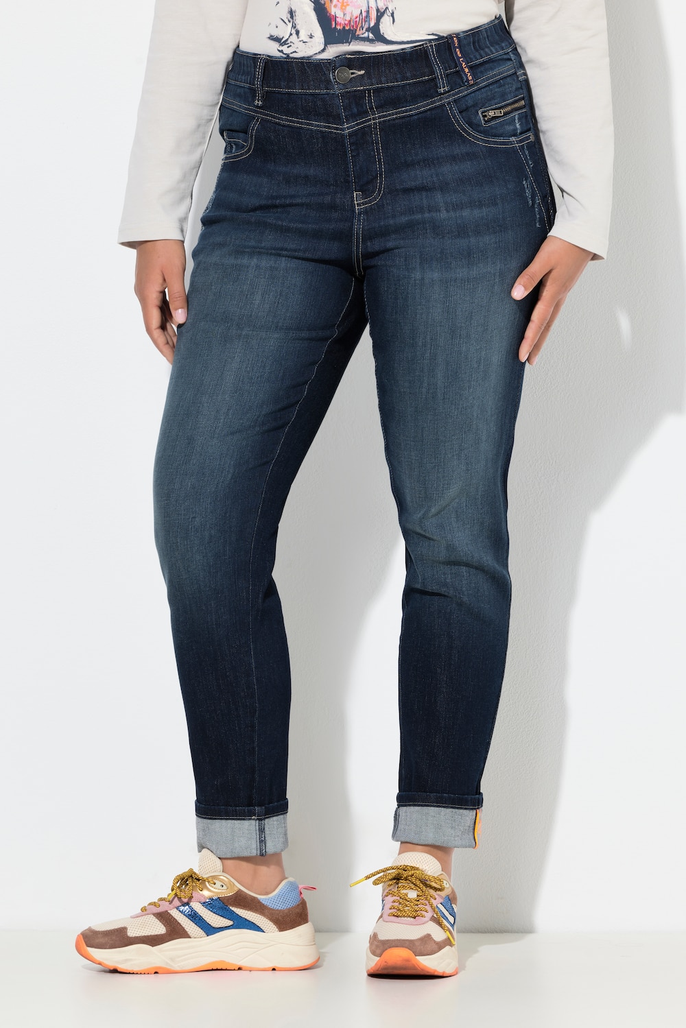 Große Größen High Waist Jeans, Damen, blau, Größe: 52, Baumwolle, LAURASON