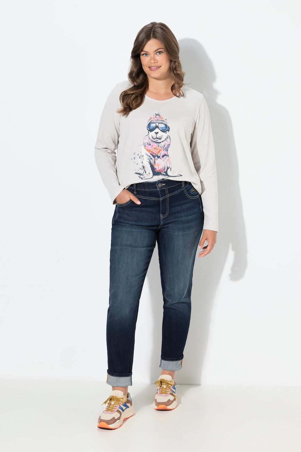 Jeans med høj talje, slim
