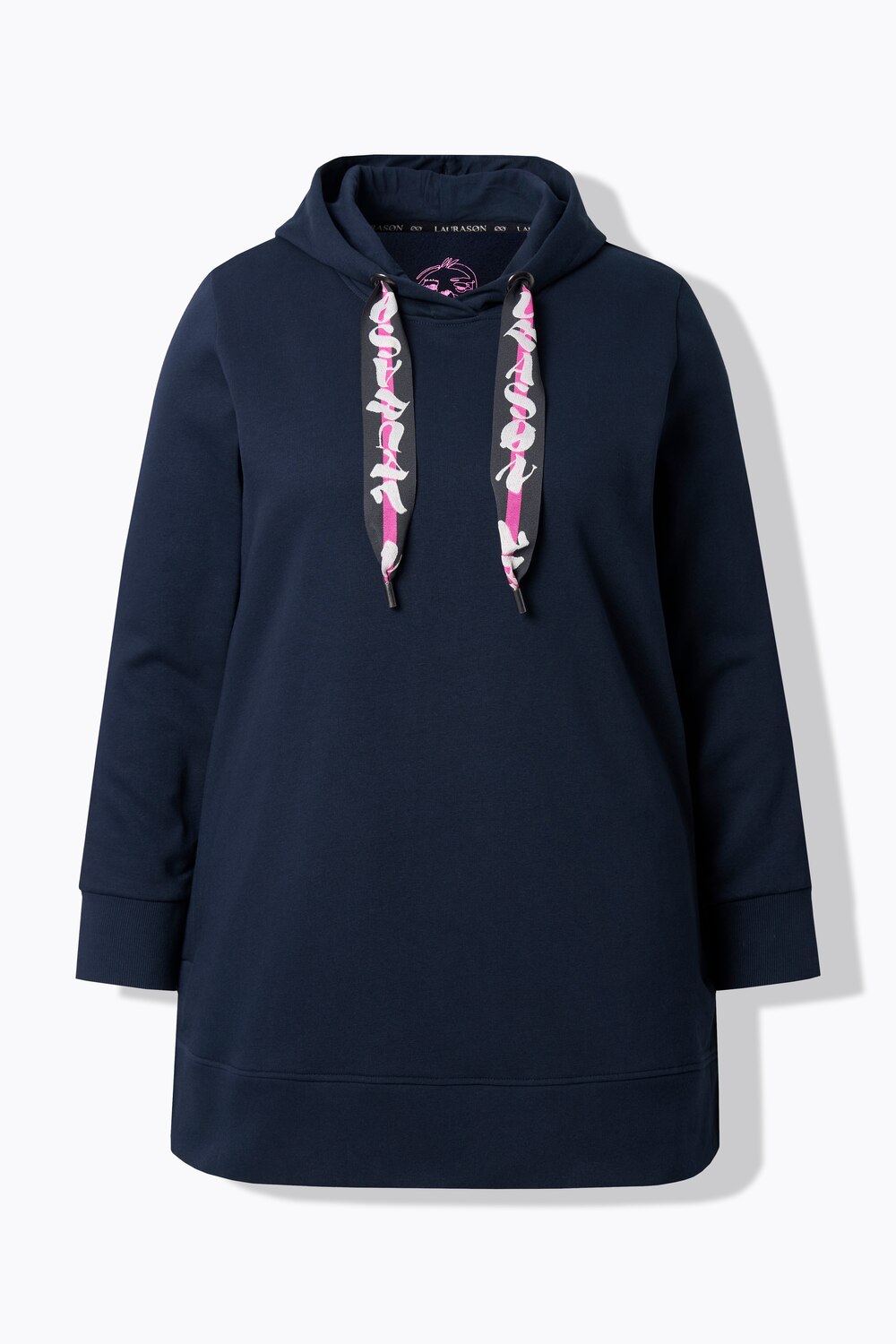Stora storlekar Lång mjukiströja, Dam, blå, storlek: 44/46, Bomull/Polyester, LAURASON