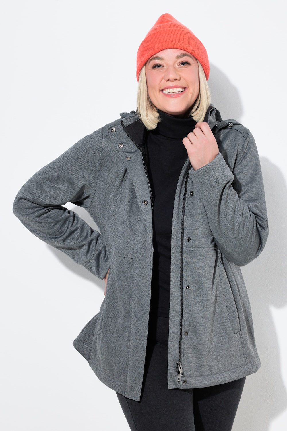 Große Größen HYPRAR Softshelljacke, Damen, grau, Größe: 62/64, Polyester, Ulla Popken