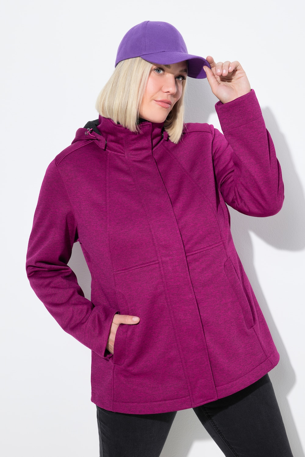 HYPRAR softshell-jakke, vandtæt, hætte, 2-vejs lynlås