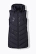 HYPRAR lange doorgestikte bodywarmer, capuchon, zijritsen