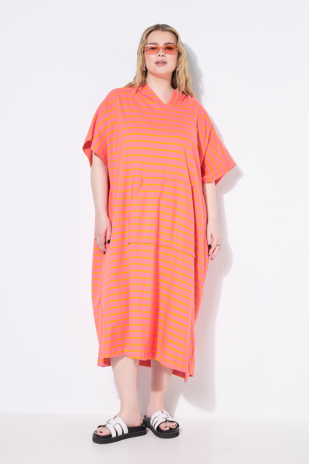 Bade-Capekleid,Oversized, Sweat, Streifen