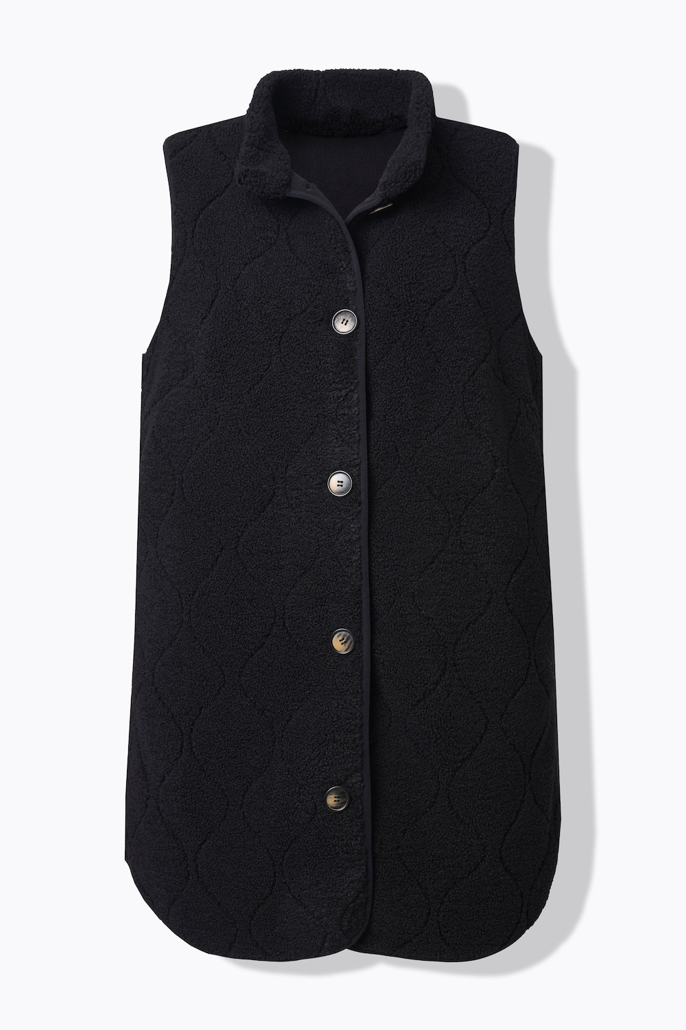 Stora storlekar Teddyväst, Dam, svart, storlek: 54/56, Polyester, Ulla Popken
