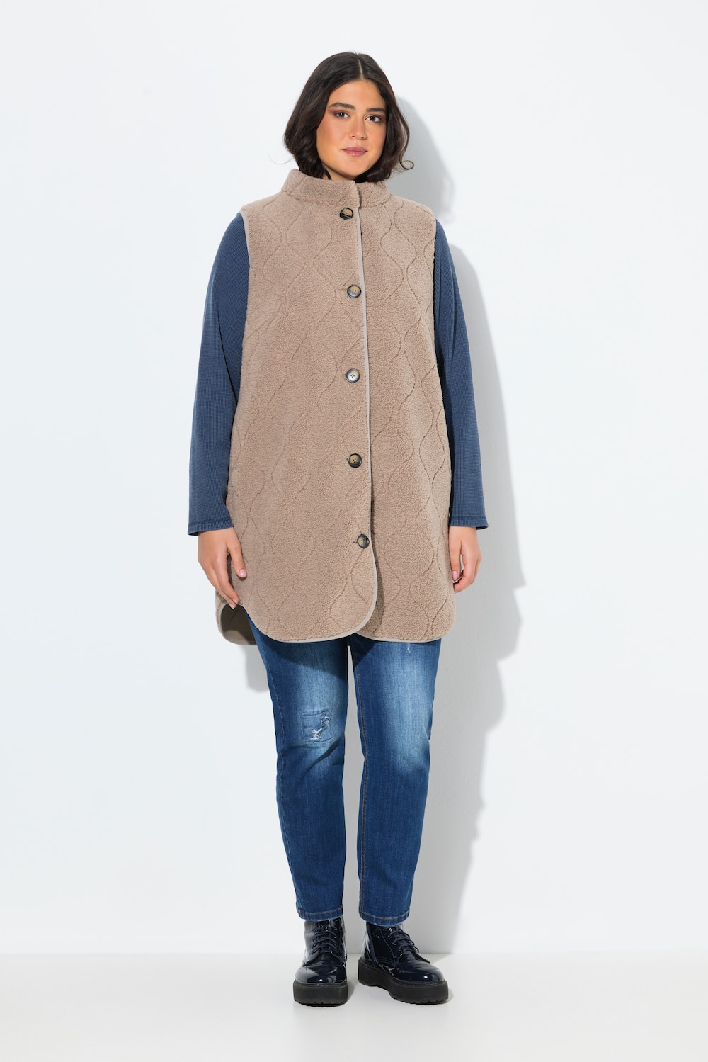 Große Größen Teddyweste, Damen, braun, Größe: 54/56, Polyester, Ulla Popken