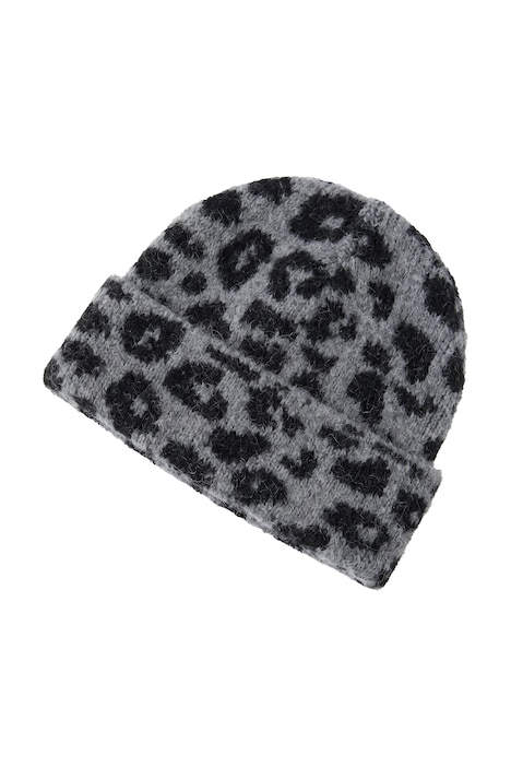 Čepice, úplet, leopardí vzor, krempa