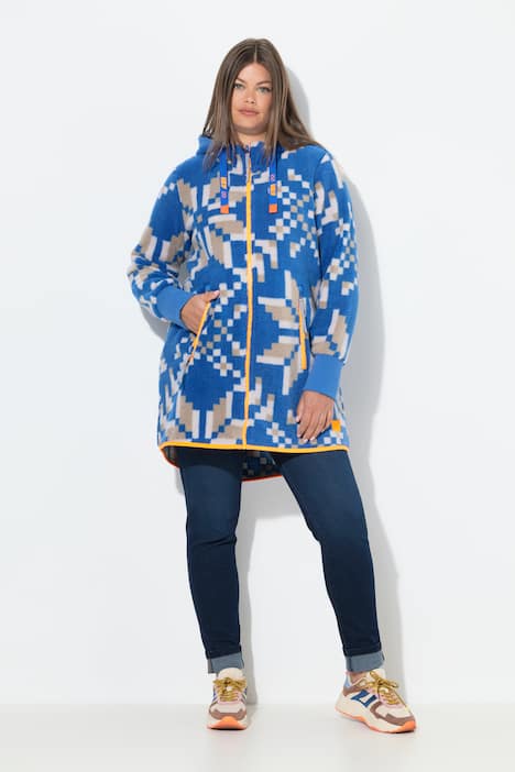 Teddy-Sweatjacke, Langarm, Kapuze