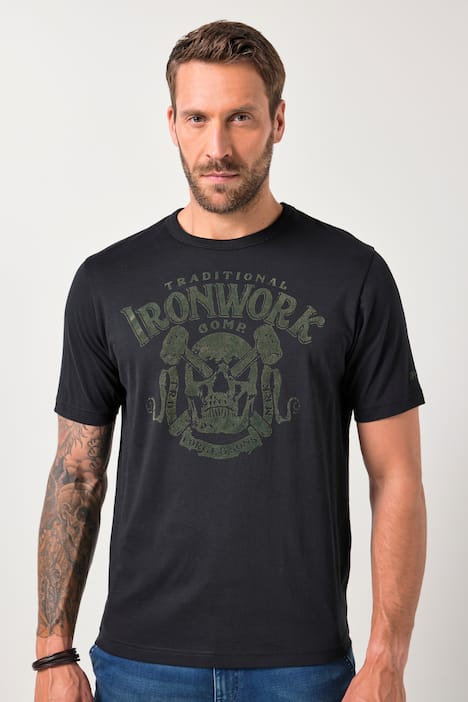 Camiseta JP1880, media manga, estampado en el pecho, hasta la talla 8 XL
