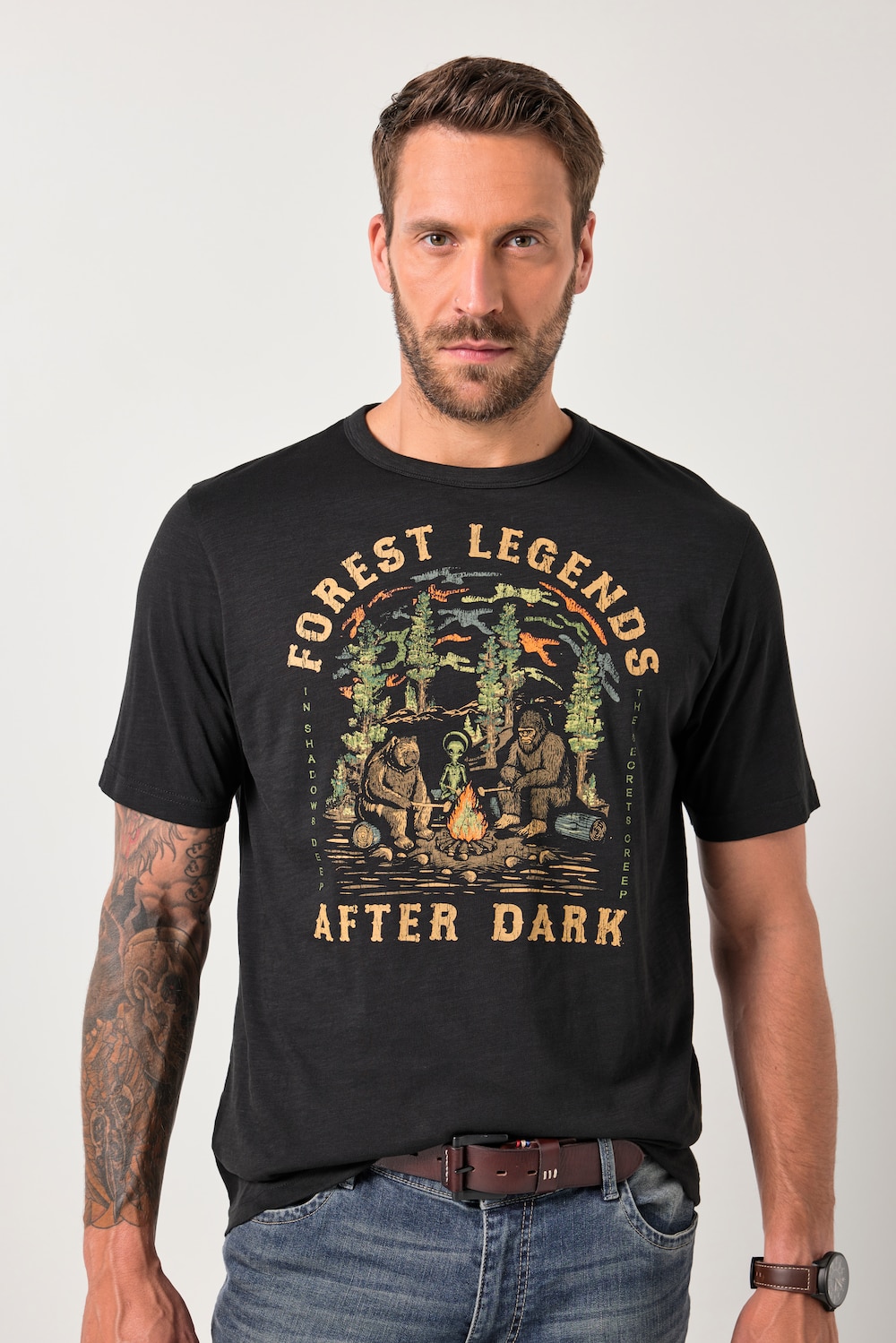 JP1880 T-Shirt, Halbarm, Brustprint, bis 8 XL