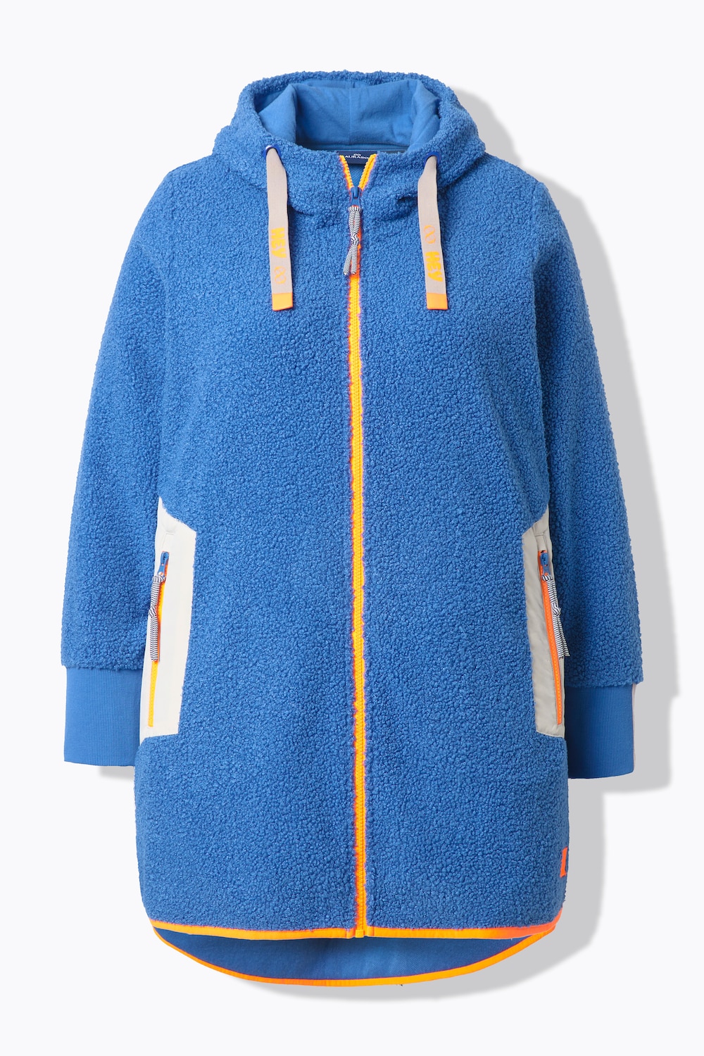 Stora storlekar Teddy-mjukisjacka, Dam, blå, storlek: 40/42, Polyester, LAURASON
